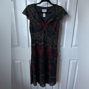 NWT vintage black floral dress - size 6